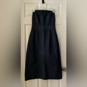 Women’s Vintage Ralph Lauren Polo Denim Dress Y2K Strapless Straight Midi size 6